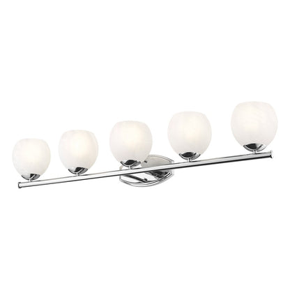 Z-Lite Colette 5 Light Vanity, Chrome /Feathered White