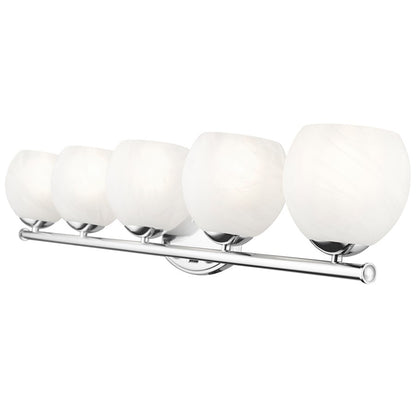 Z-Lite Colette 5 Light Vanity, Chrome /Feathered White
