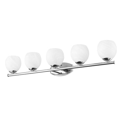 Z-Lite Colette 5 Light Vanity, Chrome /Feathered White