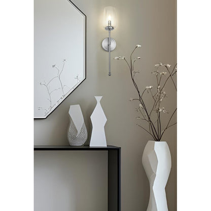 Z-Lite Dominique 1 Light Wall Sconce, Brushed Nickel/Clear
