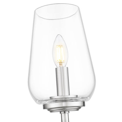 Z-Lite Dominique 1 Light Wall Sconce, Brushed Nickel/Clear