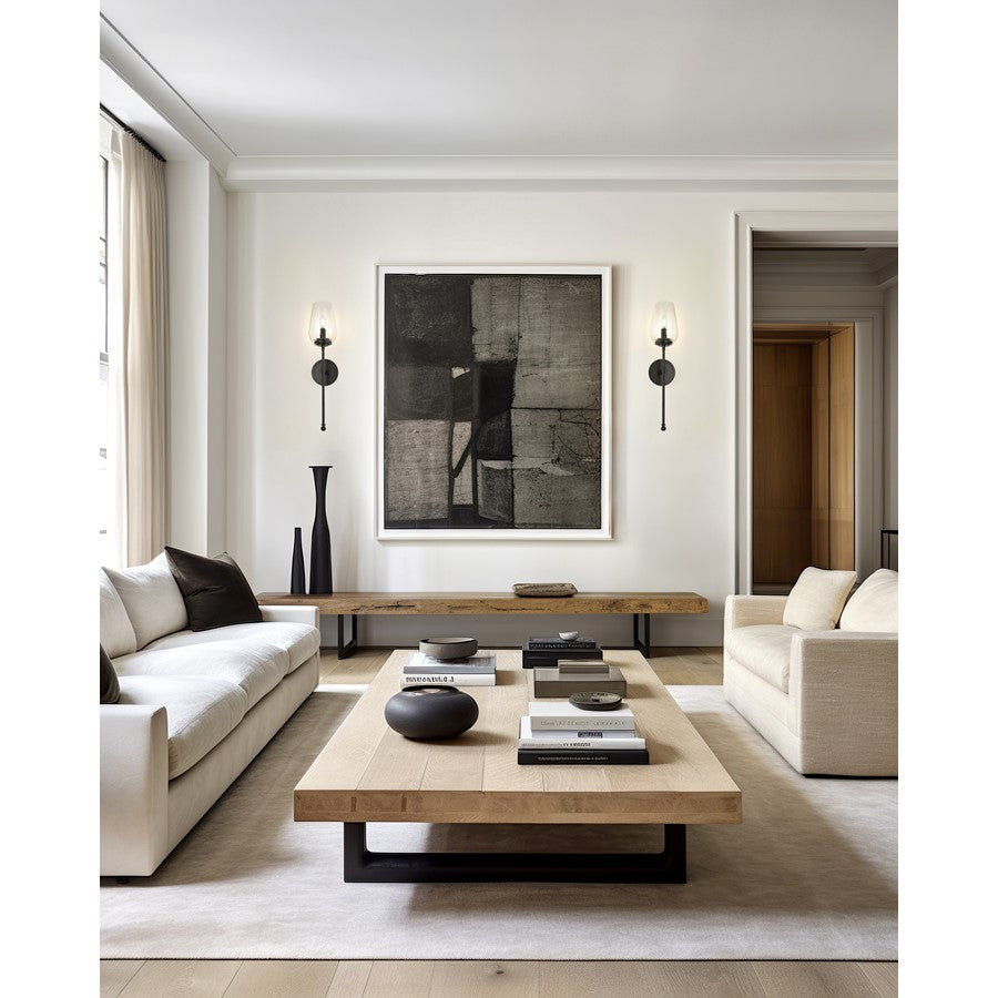 Z-Lite Dominique 1 Light Wall Sconce, Matte Black/Clear