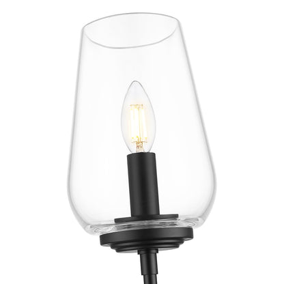 Z-Lite Dominique 1 Light Wall Sconce, Matte Black/Clear