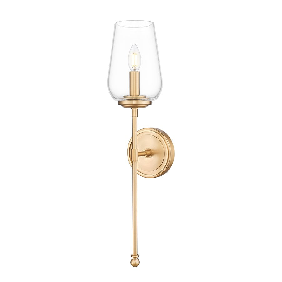 Z-Lite Dominique 1 Light Wall Sconce, Modern Gold/Clear - 2012-1S-MGLD