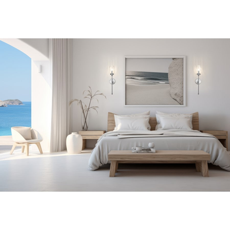 Z-Lite Cassian 1 Light Wall Sconce, Brushed Nickel/Clear