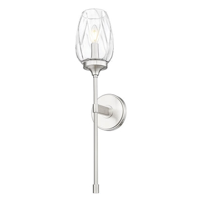 Z-Lite Cassian 1 Light Wall Sconce, Brushed Nickel/Clear