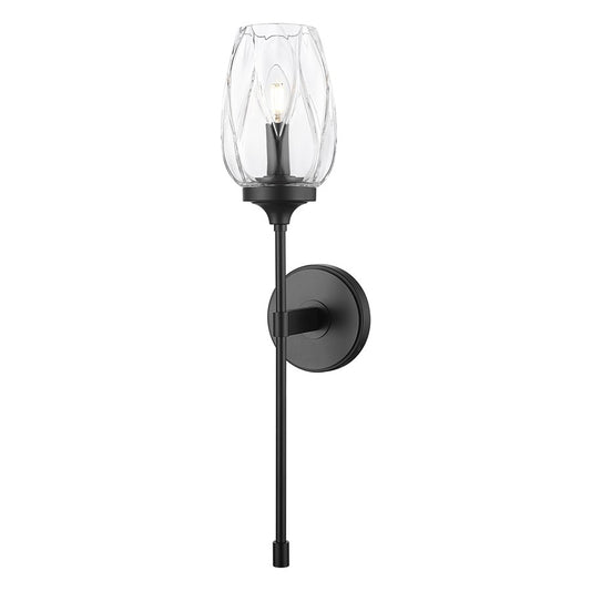 Z-Lite Cassian 1 Light Wall Sconce, Matte Black/Clear - 2014-1S-MB