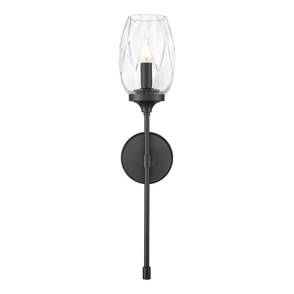 Z-Lite Cassian 1 Light Wall Sconce, Matte Black/Clear
