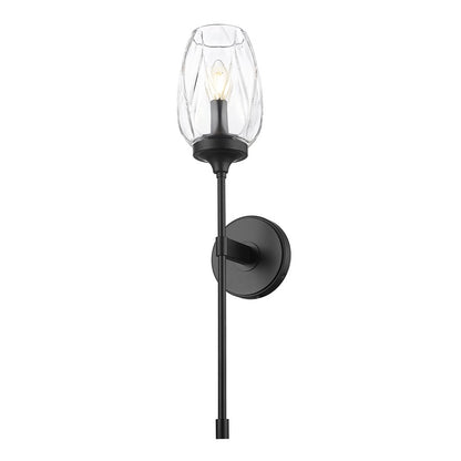 Z-Lite Cassian 1 Light Wall Sconce, Matte Black/Clear