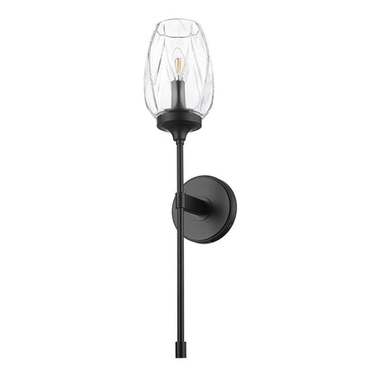 Z-Lite Cassian 1 Light Wall Sconce, Matte Black/Clear