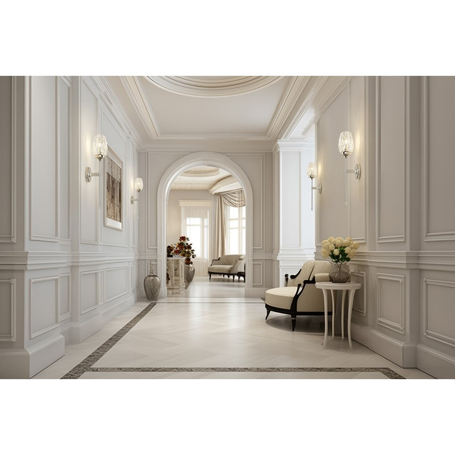 Z-Lite Cassian 1 Light Wall Sconce, Polished Nickel/Clear