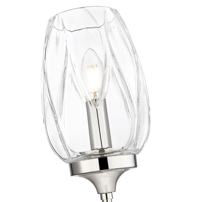 Z-Lite Cassian 1 Light Wall Sconce, Polished Nickel/Clear