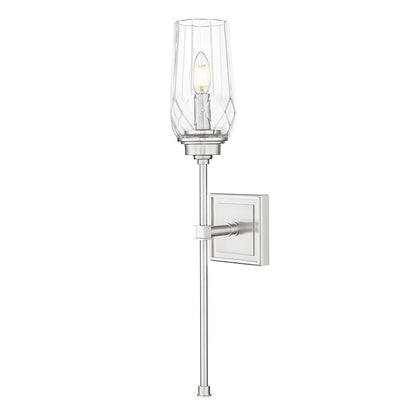 Z-Lite Cosmo 1 Light Wall Sconce, Brushed Nickel/Clear - 2015-1S-BN