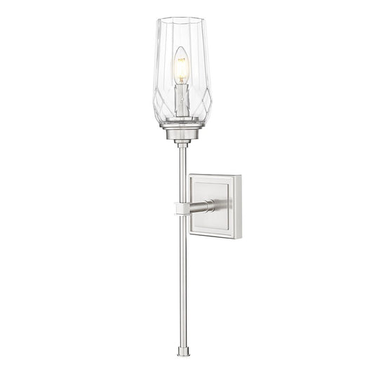 Z-Lite Cosmo 1 Light Wall Sconce, Brushed Nickel/Clear - 2015-1S-BN
