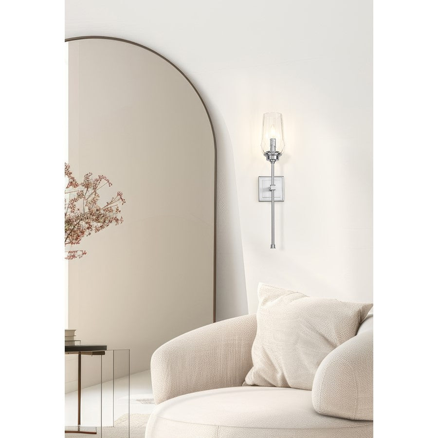Z-Lite Cosmo 1 Light Wall Sconce, Brushed Nickel/Clear