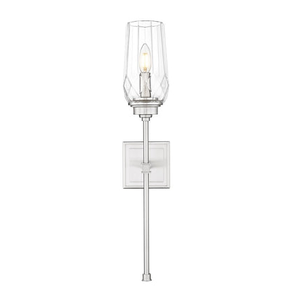 Z-Lite Cosmo 1 Light Wall Sconce, Brushed Nickel/Clear