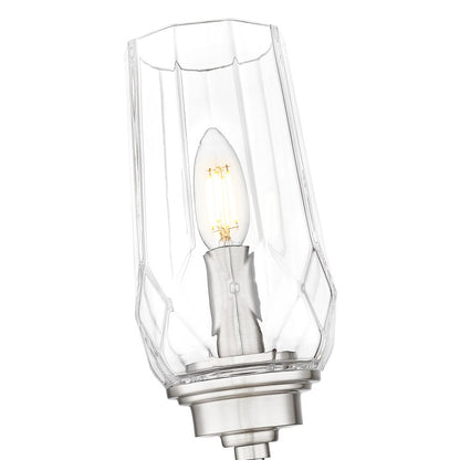 Z-Lite Cosmo 1 Light Wall Sconce, Brushed Nickel/Clear