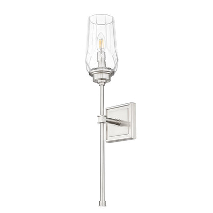 Z-Lite Cosmo 1 Light Wall Sconce, Brushed Nickel/Clear