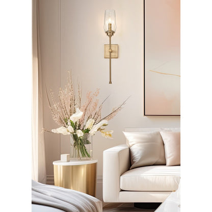 Z-Lite Cosmo 1 Light Wall Sconce, Modern Gold/Clear