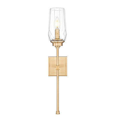 Z-Lite Cosmo 1 Light Wall Sconce, Modern Gold/Clear