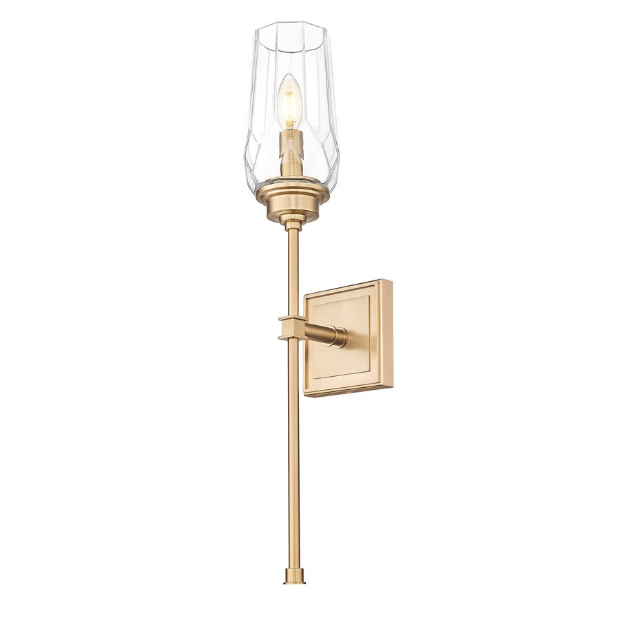 Z-Lite Cosmo 1 Light Wall Sconce, Modern Gold/Clear