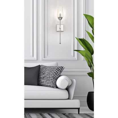 Z-Lite Cosmo 1 Light Wall Sconce, Polished Nickel/Clear