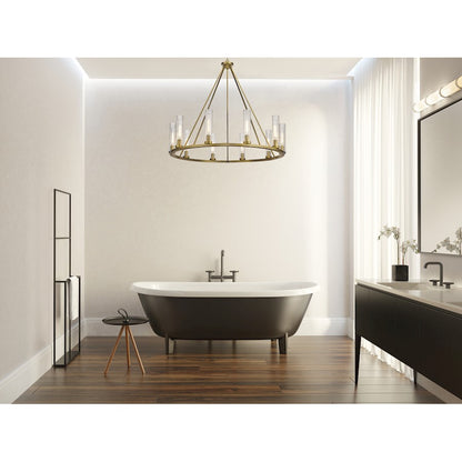 Beau Chandelier, Rubbed Brass