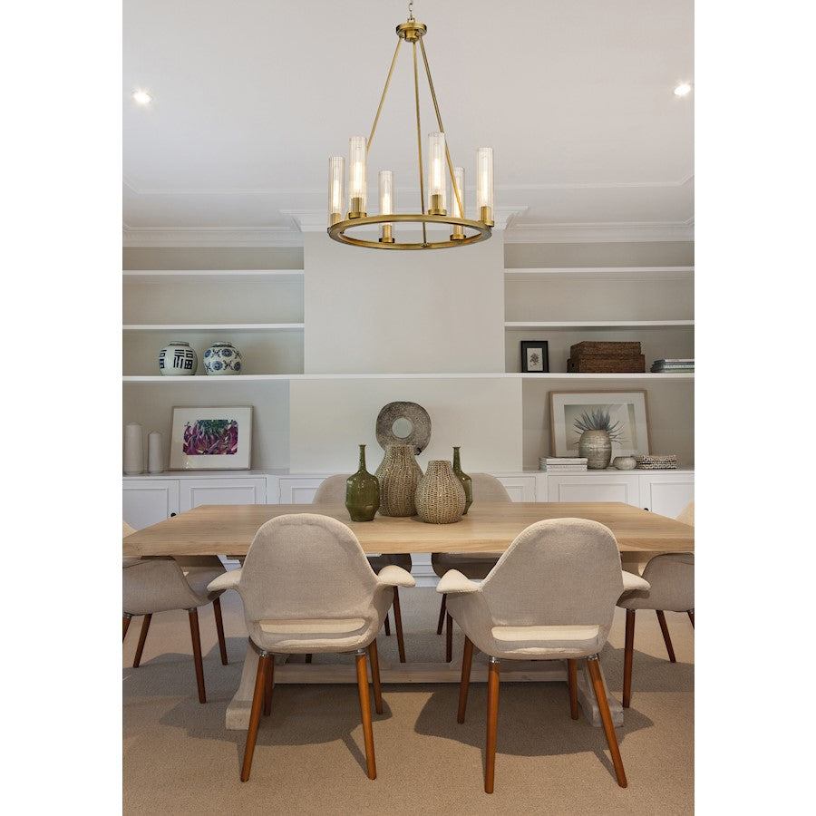 Beau Chandelier, Rubbed Brass