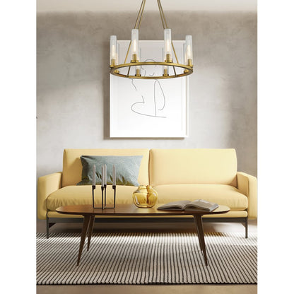 Beau Chandelier, Rubbed Brass