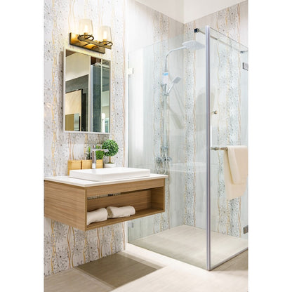 2 Light Bathroom Vanity Light, Rubbed Brass