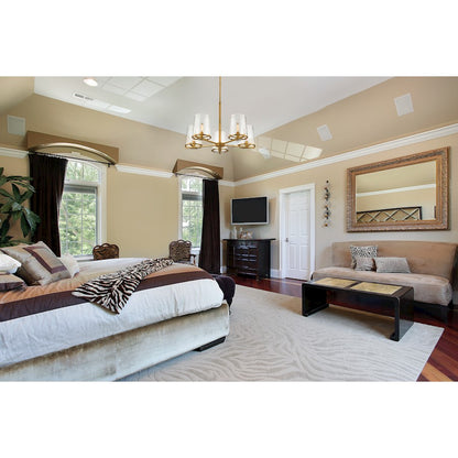 5 Light Chandelier, Rubbed Brass