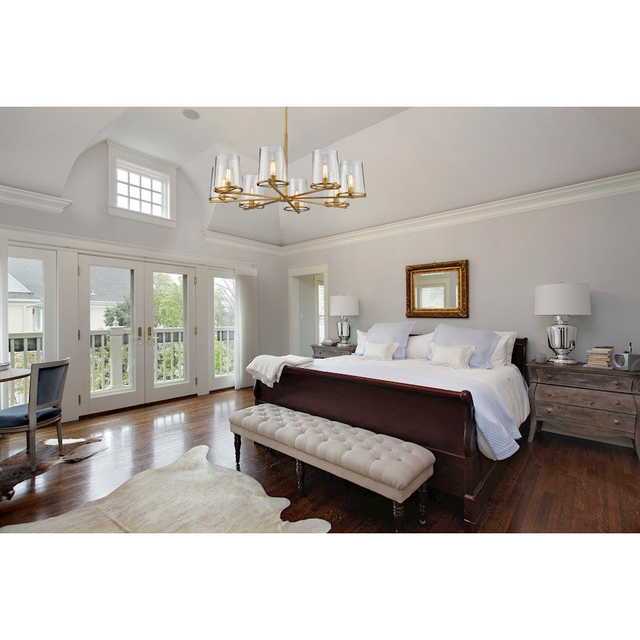 Callista Chandelier, Rubbed Brass