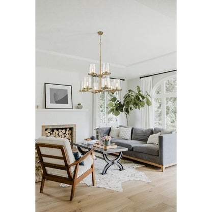 Callista Chandelier, Rubbed Brass