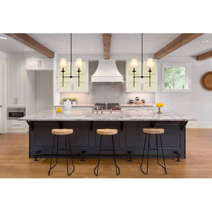 2 Light Chandelier, Off White