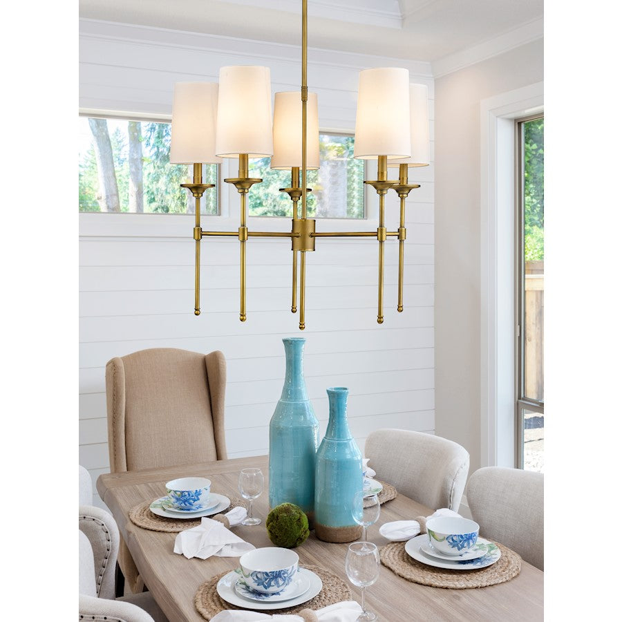 5 Light 28" Chandelier, Off White