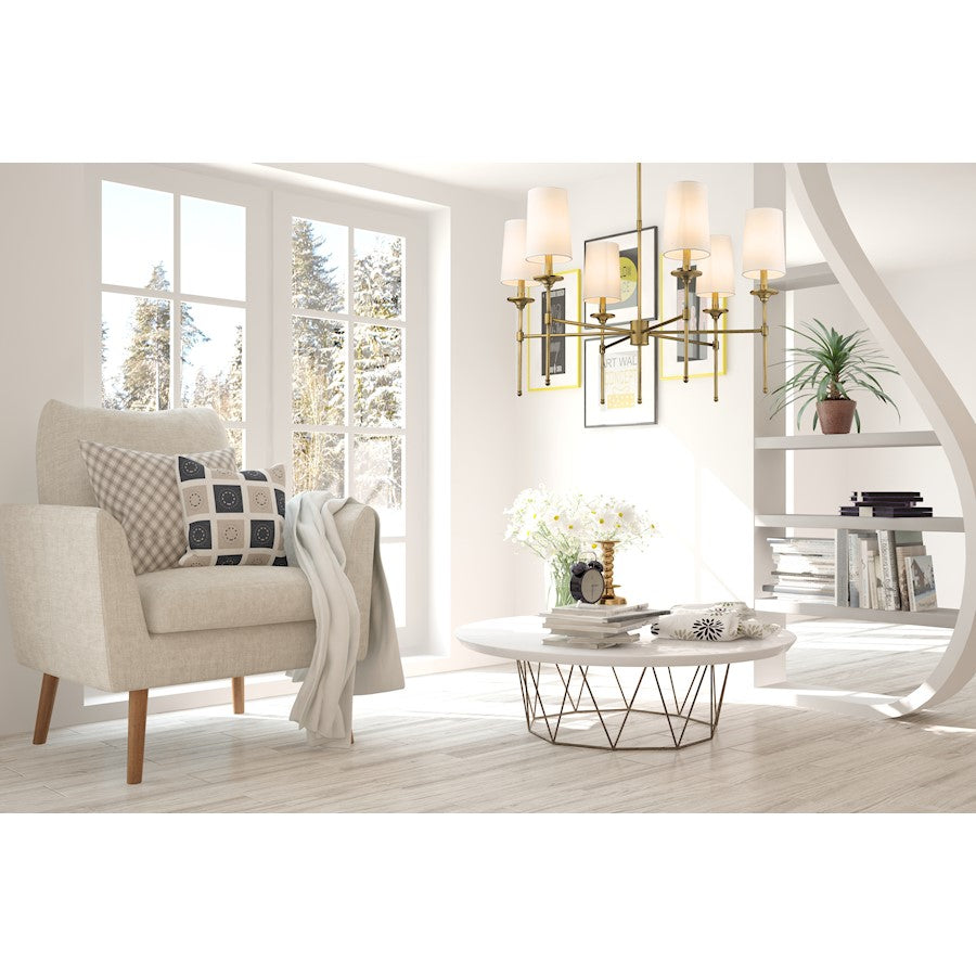 5 Light 28" Chandelier, Off White