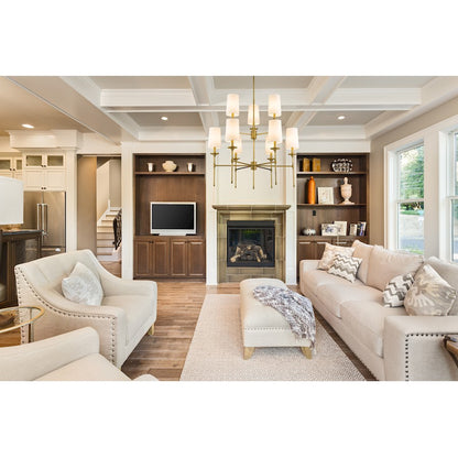 5 Light 28" Chandelier, Off White