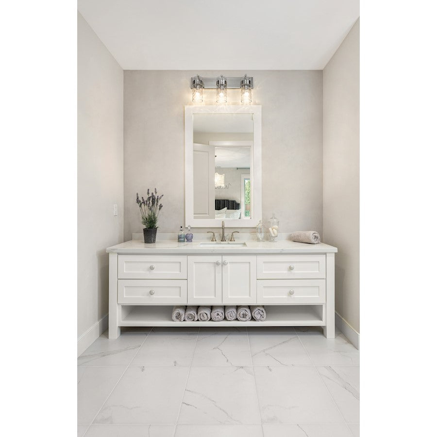 3 Light Bathroom Vanity Light, Clear