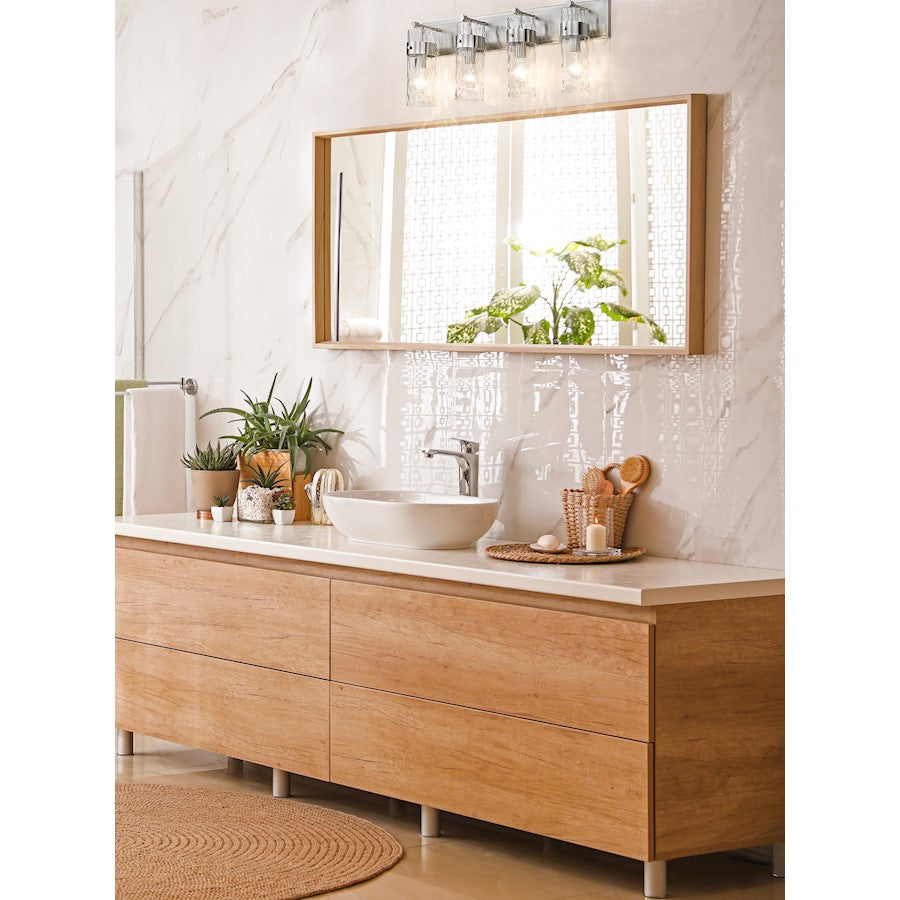 4 Light Bathroom Vanity Light, Clear