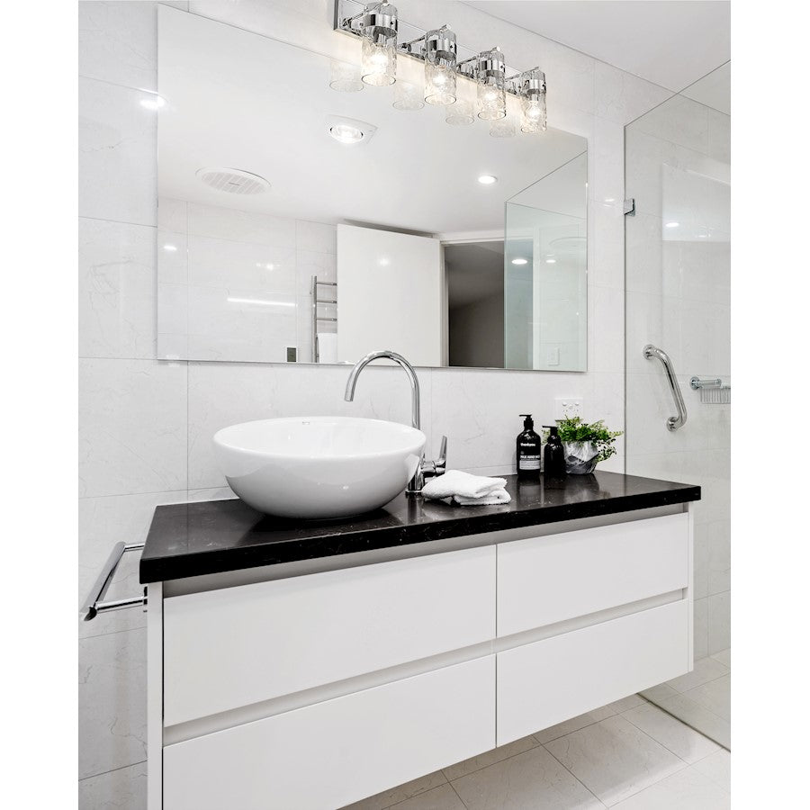 4 Light Bathroom Vanity Light, Clear
