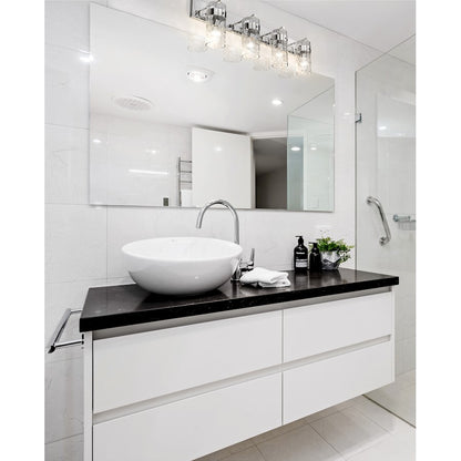 4 Light Bathroom Vanity Light, Clear