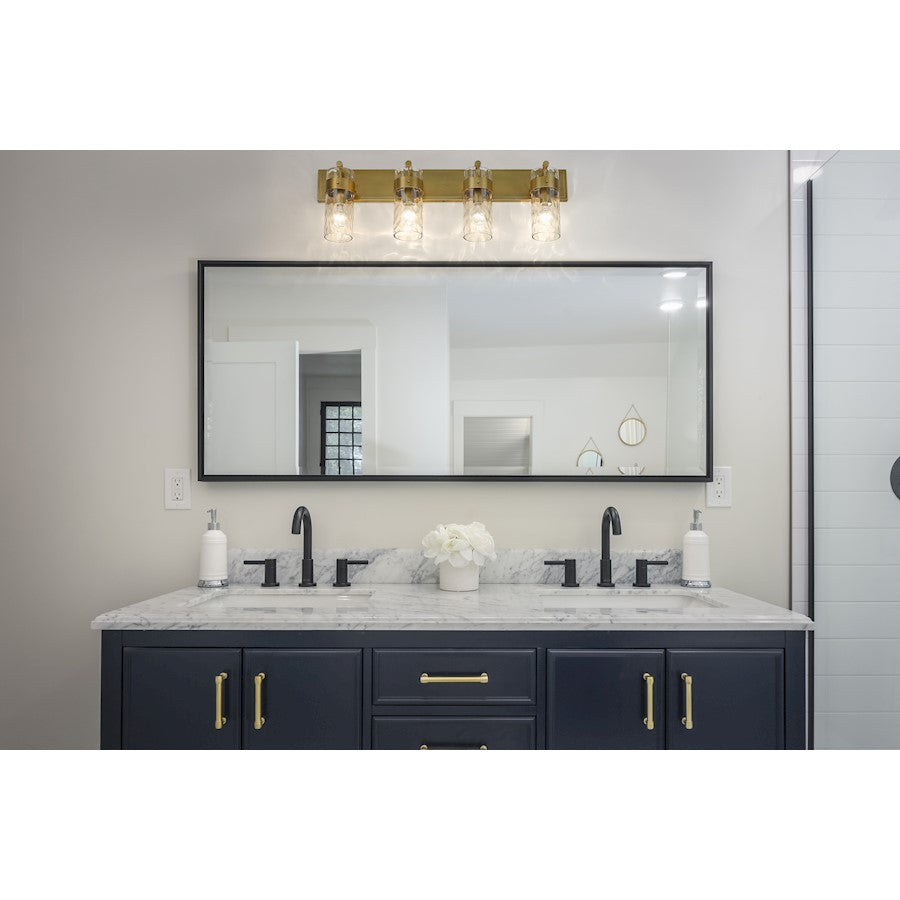 4 Light Bathroom Vanity Light, Clear