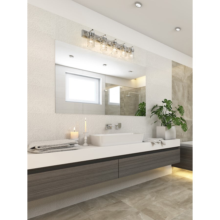 5 Light Bathroom Vanity Light, Clear