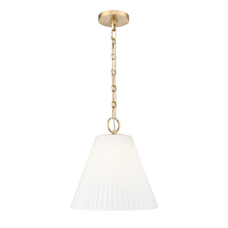 Z-Lite Alaric 1 Light 14" Pendant, Modern Gold/White - 3042P14-MGLD