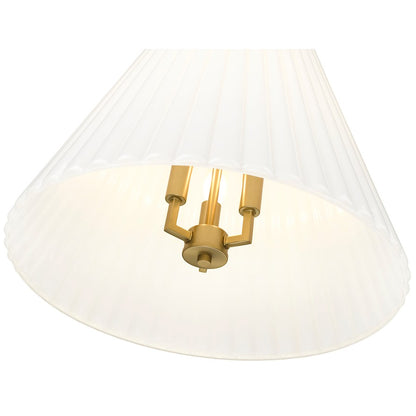 3 Light 18" Pendant, Modern Gold