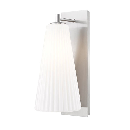 Z-Lite Farrell 1 Light 7.25" Wall Sconce, Brushed Nickel/White - 3043-1SL-BN