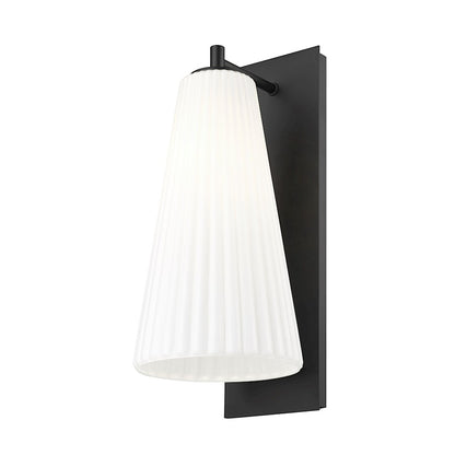 Farrell 1 Light 7.25" Wall Sconce, Matte Black/White