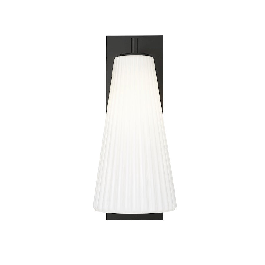 Farrell 1 Light 7.25" Wall Sconce, Matte Black/White