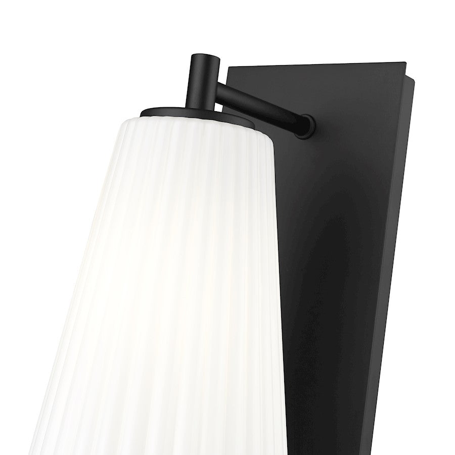 Farrell 1 Light 7.25" Wall Sconce, Matte Black/White