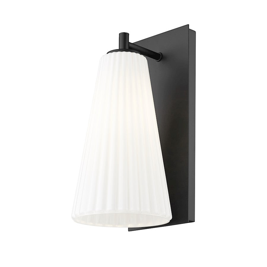 Farrell 1 Light 6" Wall Sconce, Matte Black/White